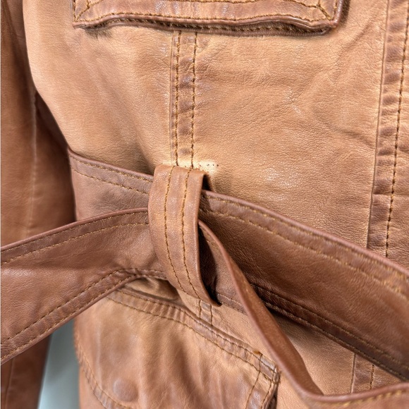 Bata Utility Moto Jacket Belted Rust Brown Safari Style Cargo Pockets Epaulet - Picture 13 of 14